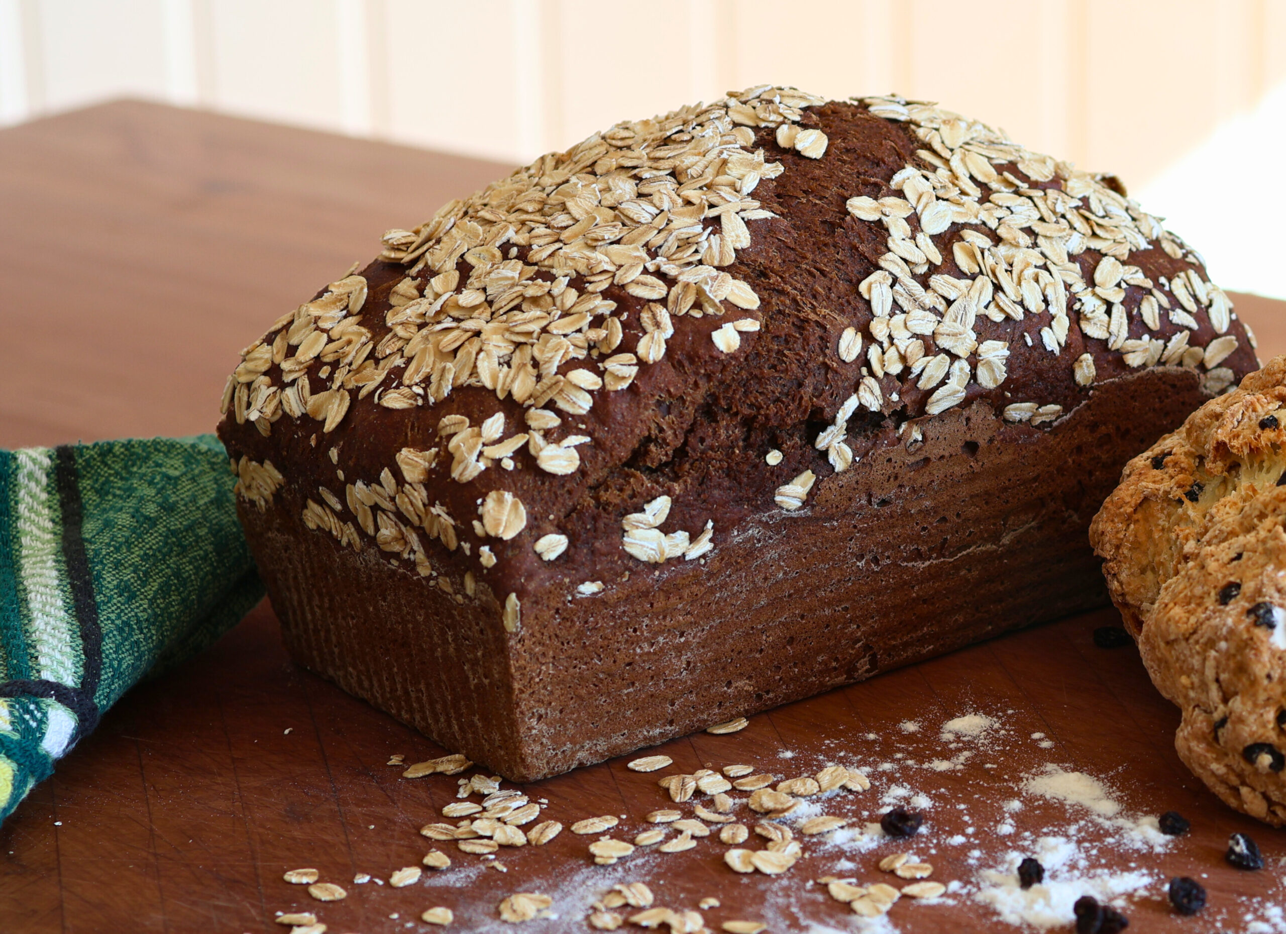 Irish Brown Soda Bread with whole wheat flour, molasses, and stout
